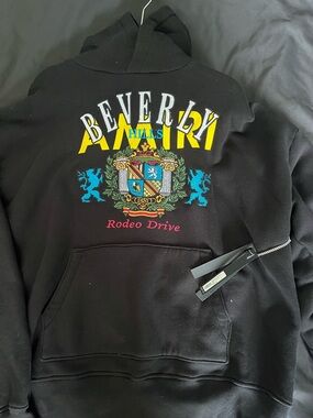 AMIRI Black Beverly Hills Hoodie with Branded Tag